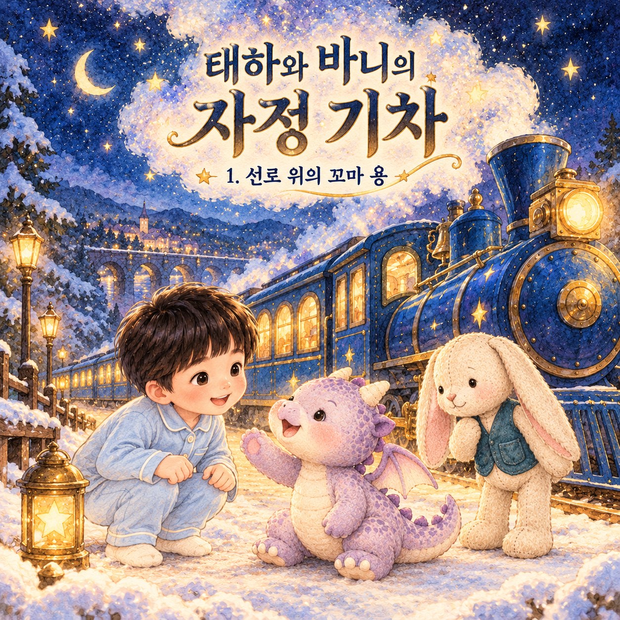 태하와 바니의 자정 기차 1 — 선로 위의 꼬마 용 표지